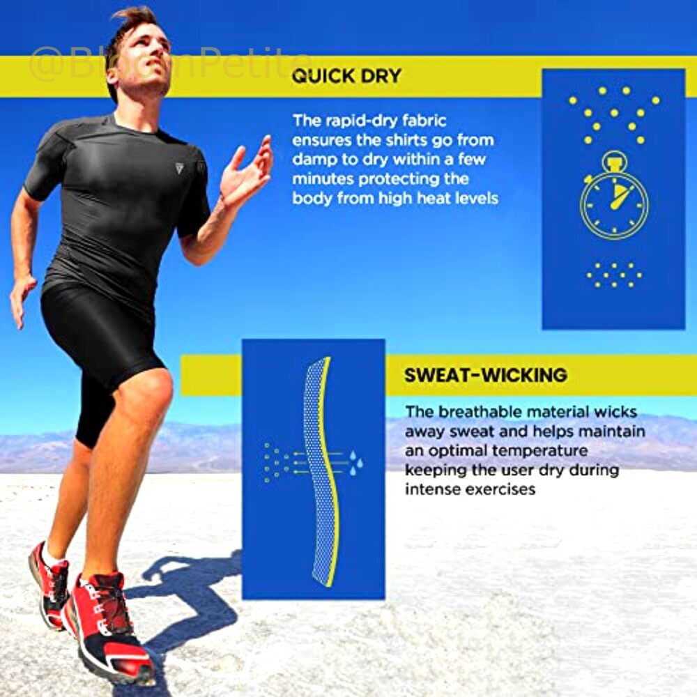 Compression Rash Guard Top Quick Dry Wetsuit Men's Training Base Layer - Picture 6 of 7